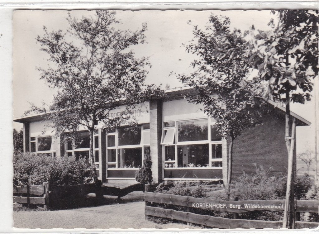 Kortenhoef-Burg. Wildeboerschool circa 1966, Verzenden, 1960 tot 1980, Ongelopen, Noord-Holland