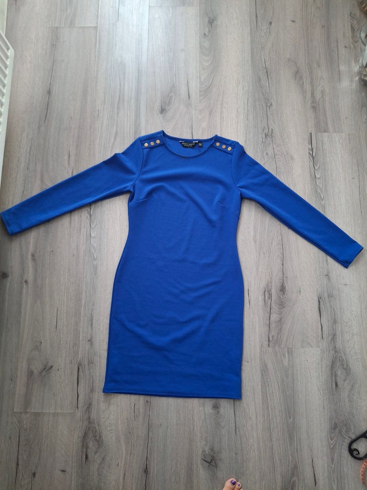 kobaltblauwe jurk met gouden knoopjes bijna gratis, Kleding | Dames, Maat 38/40 (M), Blauw, Ophalen of Verzenden, Zo goed als nieuw