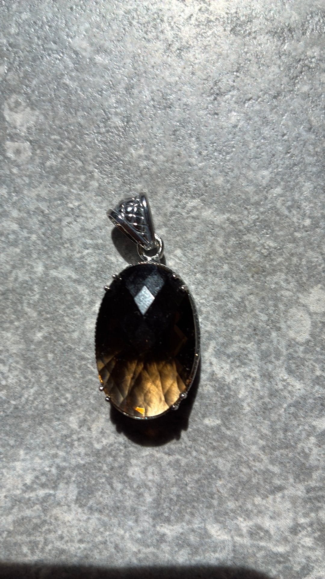 Zilveren hanger met rookkwarts?, Sieraden, Tassen en Uiterlijk, Kettinghangers, Ophalen of Verzenden, Zo goed als nieuw, Zilver