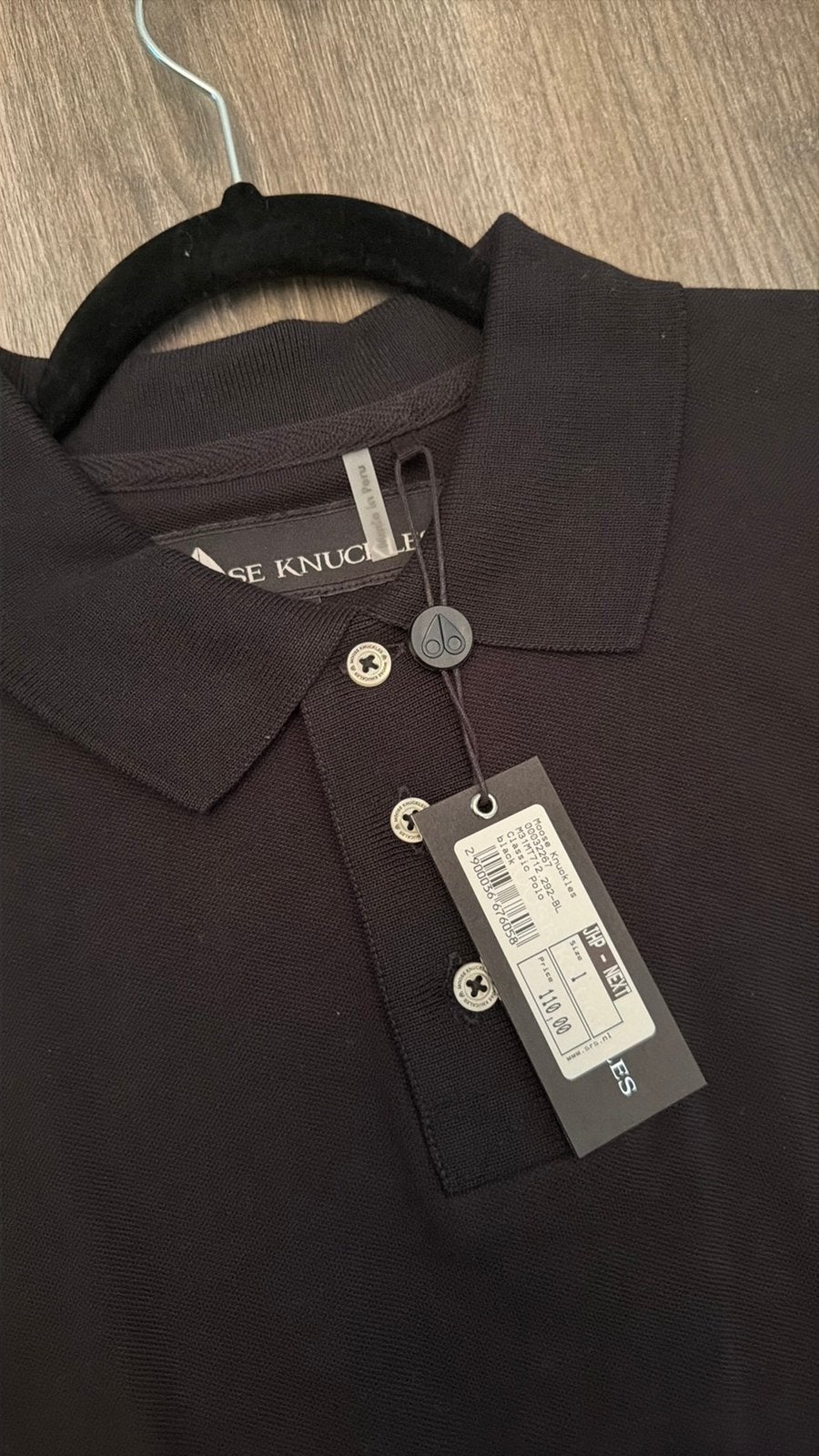 Gloednieuwe zwarte Moose Knuckles poloshirt maat L, Verzenden, Nieuw, Maat 52/54 (L), Zwart
