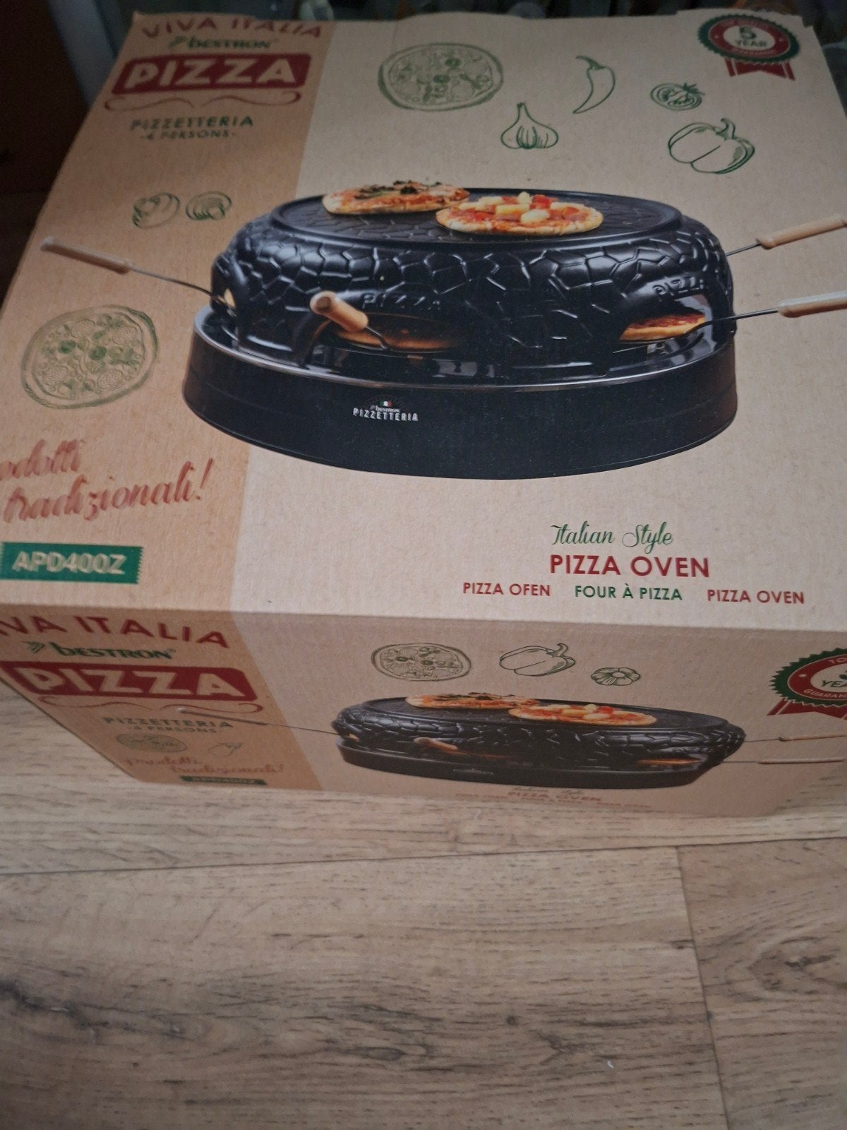 Bestron APD400Z Italiaanse Pizza Oven - Pizzarette, Tuin en Terras, Pizzaovens, Ophalen, Nieuw, Bestron
