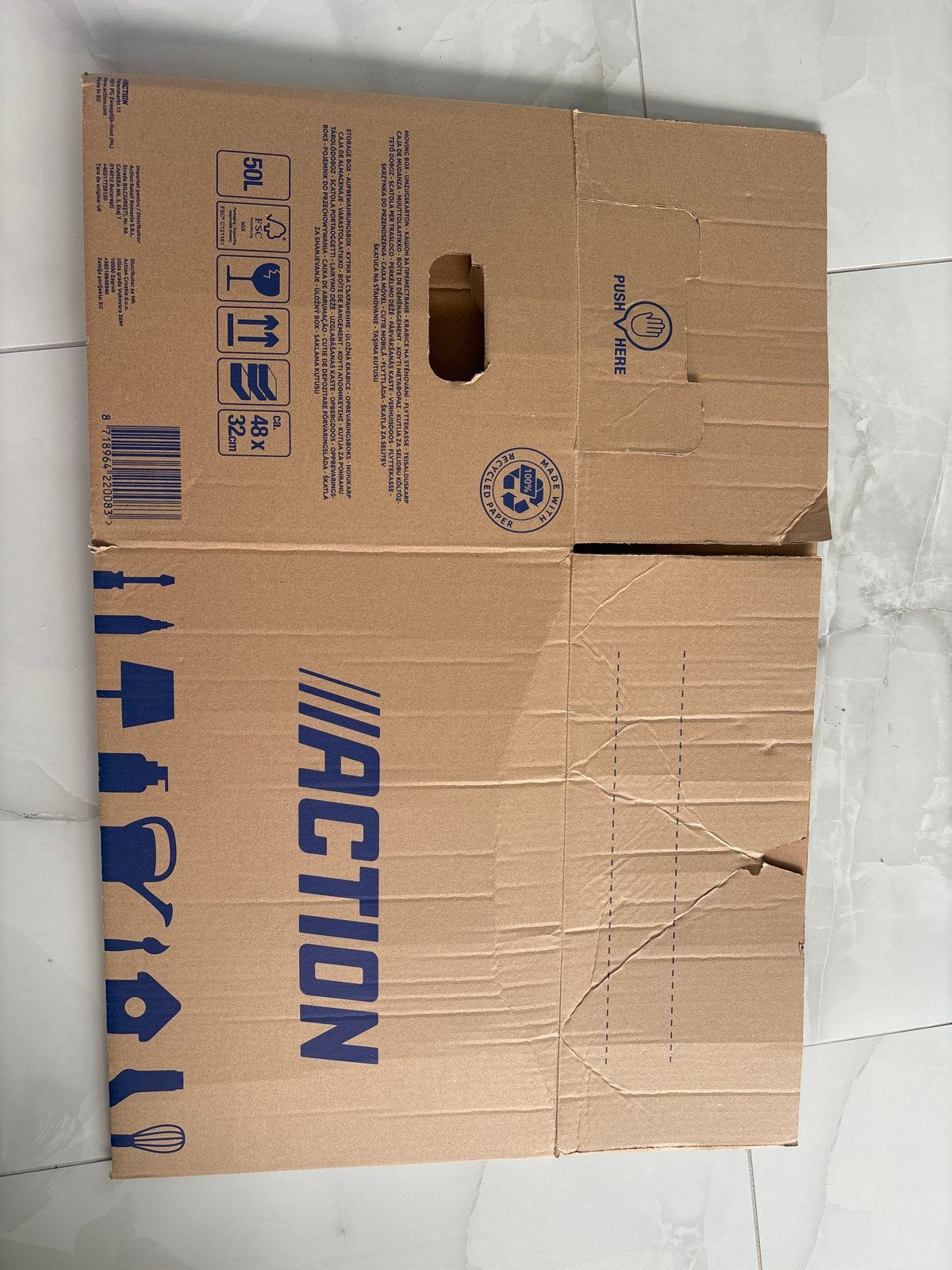 Verhuisdozen van Action - 50 cent per stuk, 50 tot 75 cm, Ophalen of Verzenden, Minder dan 40 cm, 35 tot 50 cm