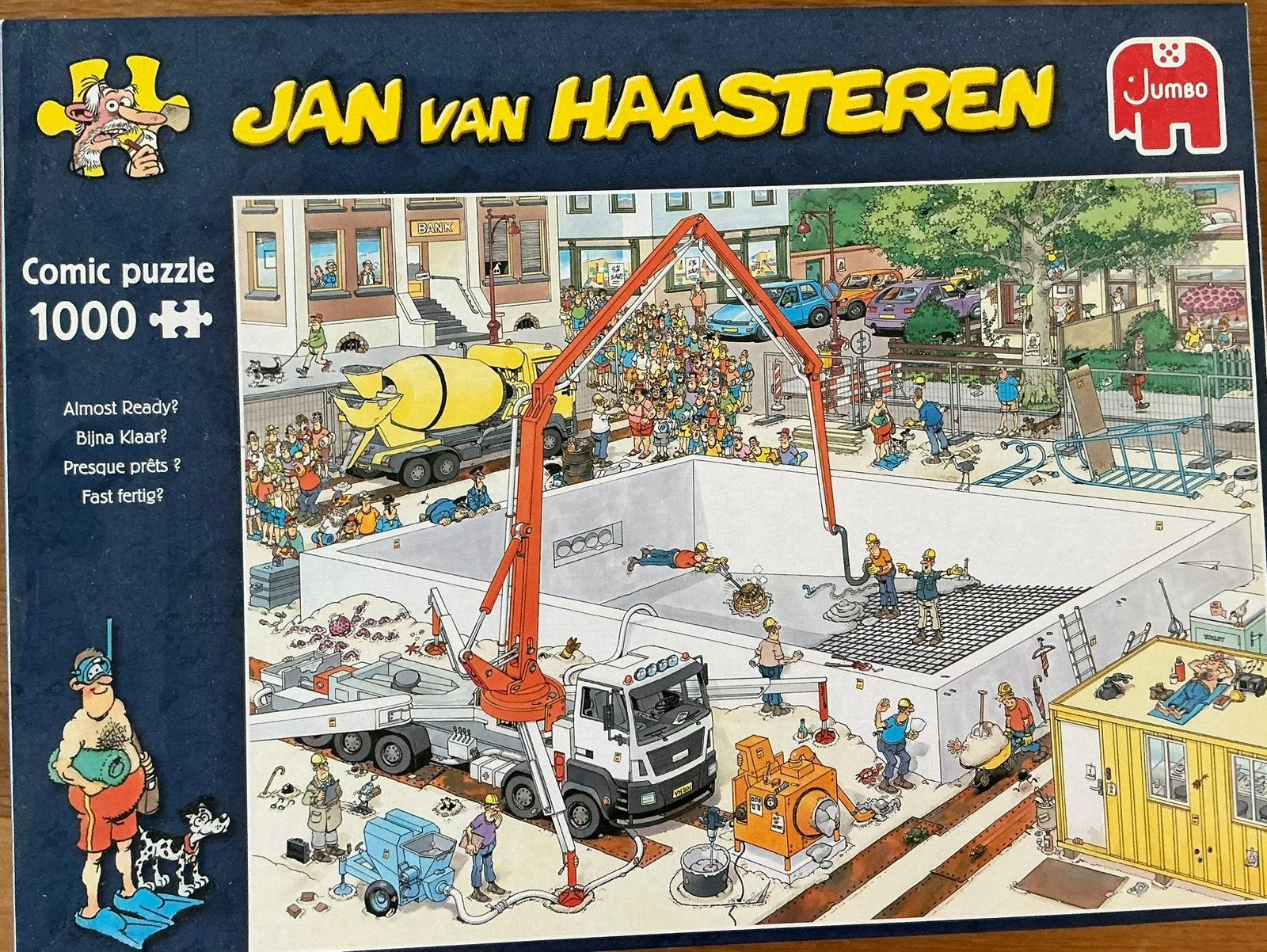 Jan van Haasteren, bijna klaar! 1000 stukjes, Hobby en Vrije tijd, Denksport en Puzzels, Ophalen of Verzenden, 500 t/m 1500 stukjes