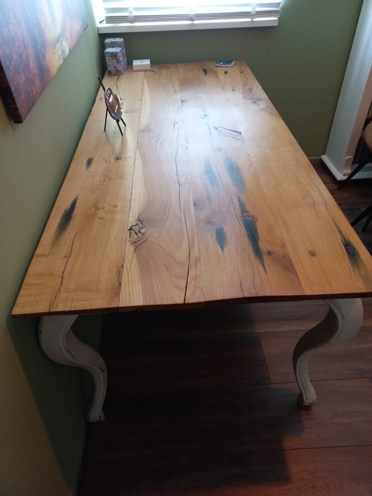 Riviera Maison Eettafel met Treinbielzen Bovenblad, Huis en Inrichting, Tafels | Eettafels, Ophalen, Gebruikt, 50 tot 100 cm, 150 tot 200 cm