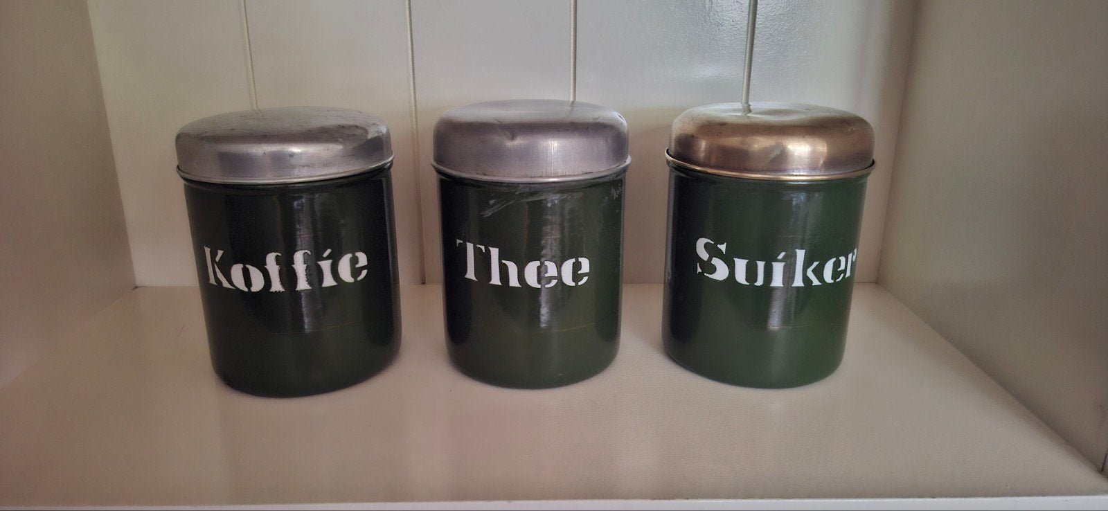 Vintage voorraadpotten: Koffie, Thee, Suiker, Ophalen of Verzenden