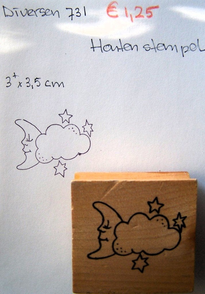 Diversen 731 Houten stempel, Ophalen of Verzenden, Gebruikt, Houten stempel