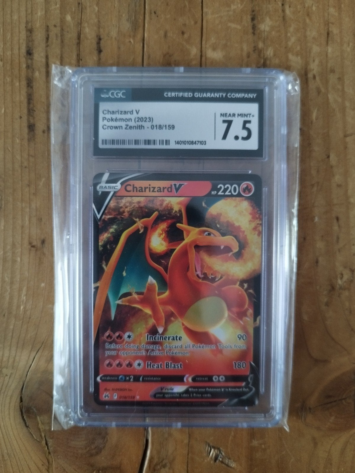 Charizard V 018/159 Crown Zenith, Ophalen of Verzenden, Zo goed als nieuw, Losse kaart, Foil