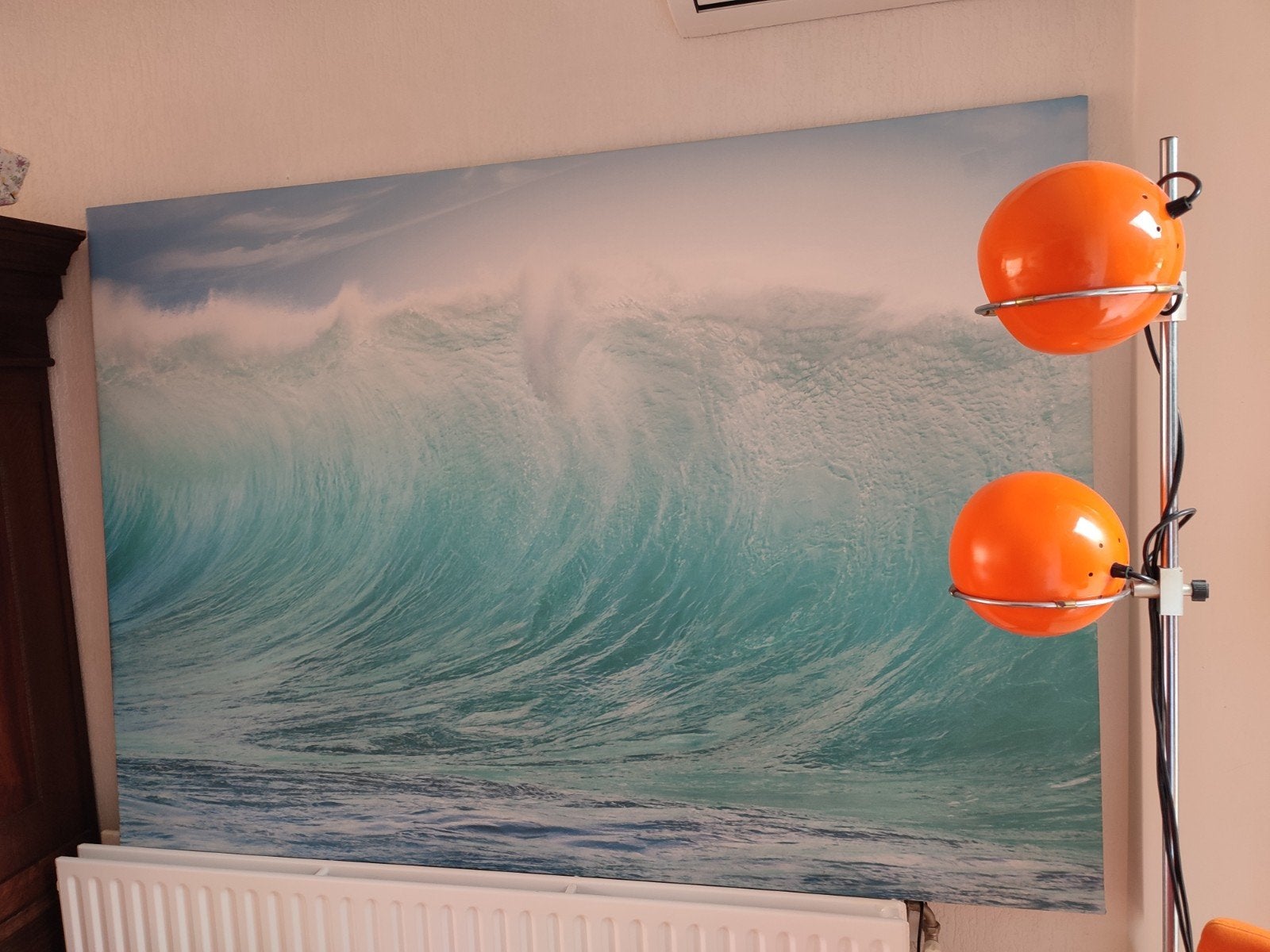 Vintage Ikea Canvas Wave 2.00 x 1.40 mtr met bevestiging, Ophalen, Zo goed als nieuw, Print