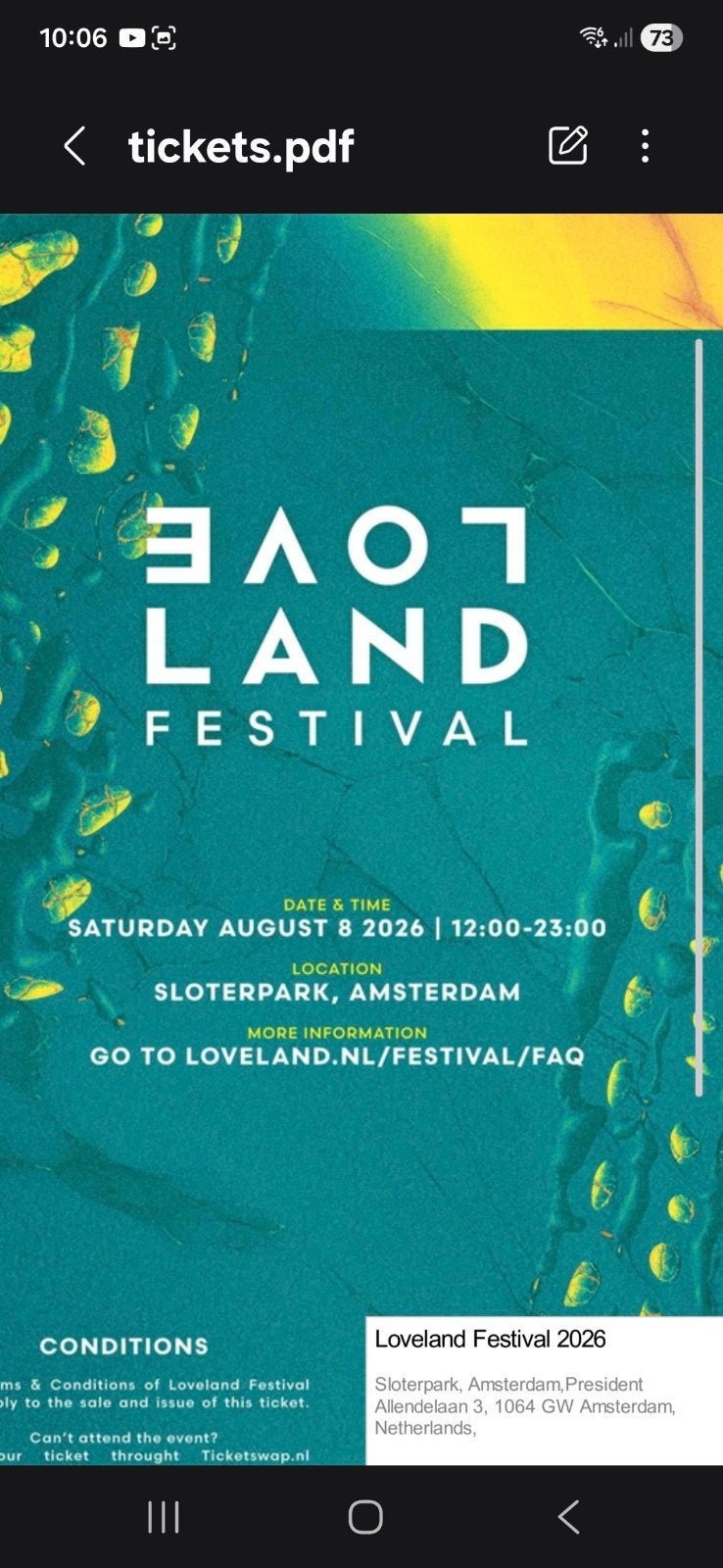 2 LOVELAND kaartjes te koop zaterdag incl. locker&parkeren, Twee personen