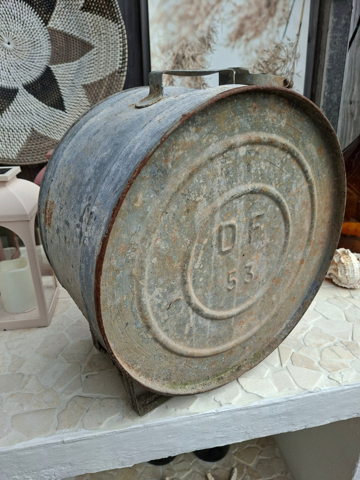 oude brokante brandstof tank., Ophalen of Verzenden, Gebruikt, Hout