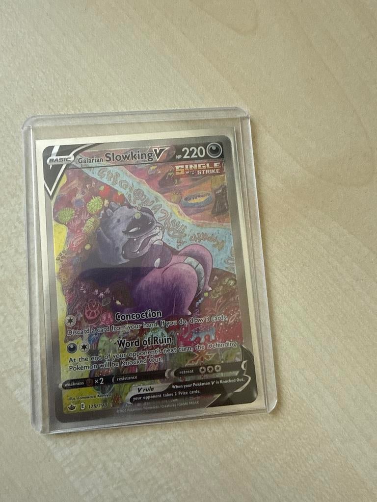 Galarian Slowking V Full Art Pokémon Kaart (179/198), Ophalen of Verzenden, Zo goed als nieuw, Losse kaart, Foil