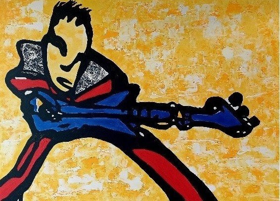 Mét of zonder lijst: groot doek herman brood stijl, Ophalen of Verzenden