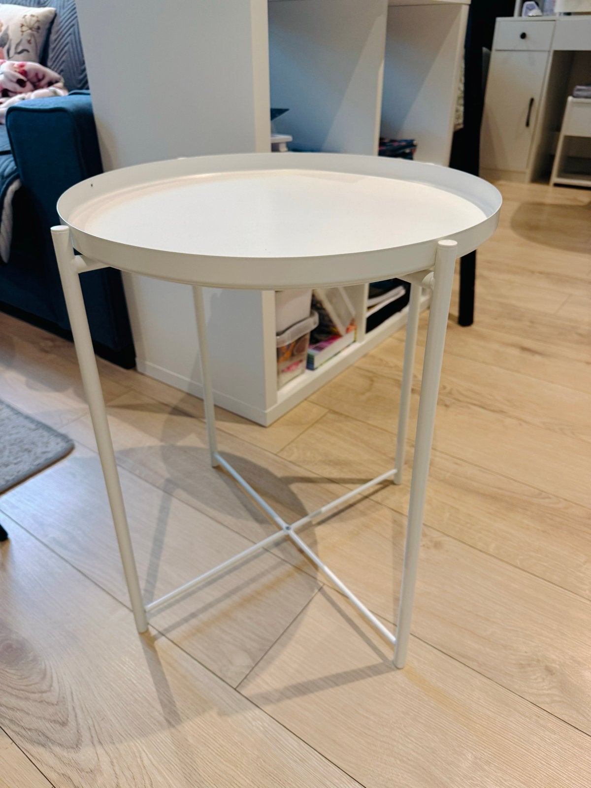Ikea Gladom tound coffee tray table - As good as new, Minder dan 55 cm, Metaal of Aluminium, Rond, Zo goed als nieuw