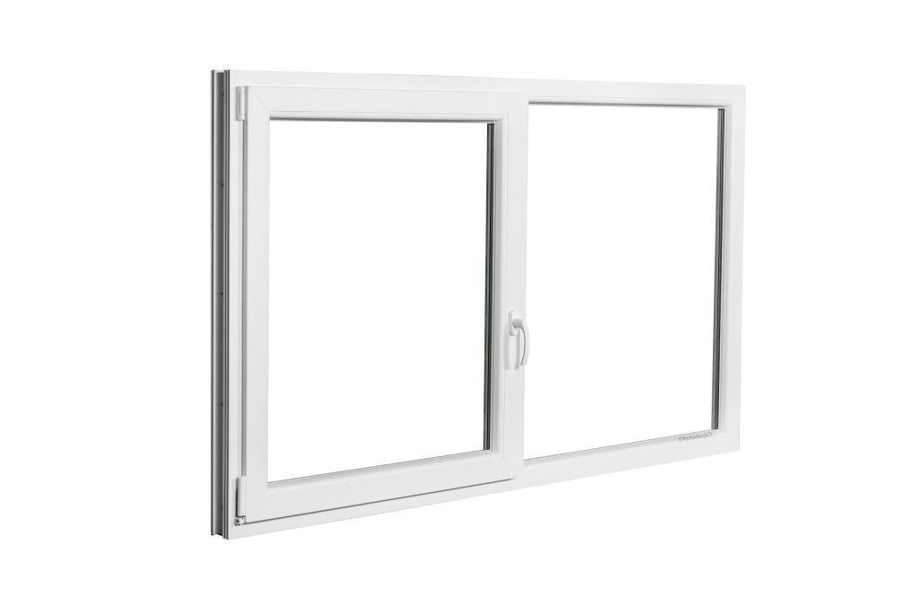 Kunststof Kozijn Draaikiep Vast  B200 H110cm Wit, Doe-het-zelf en Verbouw, Kozijnen en Schuifpuien, Niet ingevuld, Kunststof, Raamkozijn