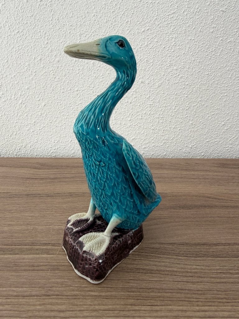Chinese eend van blauw porselein, Antiek en Kunst, Antiek | Porselein, Ophalen of Verzenden