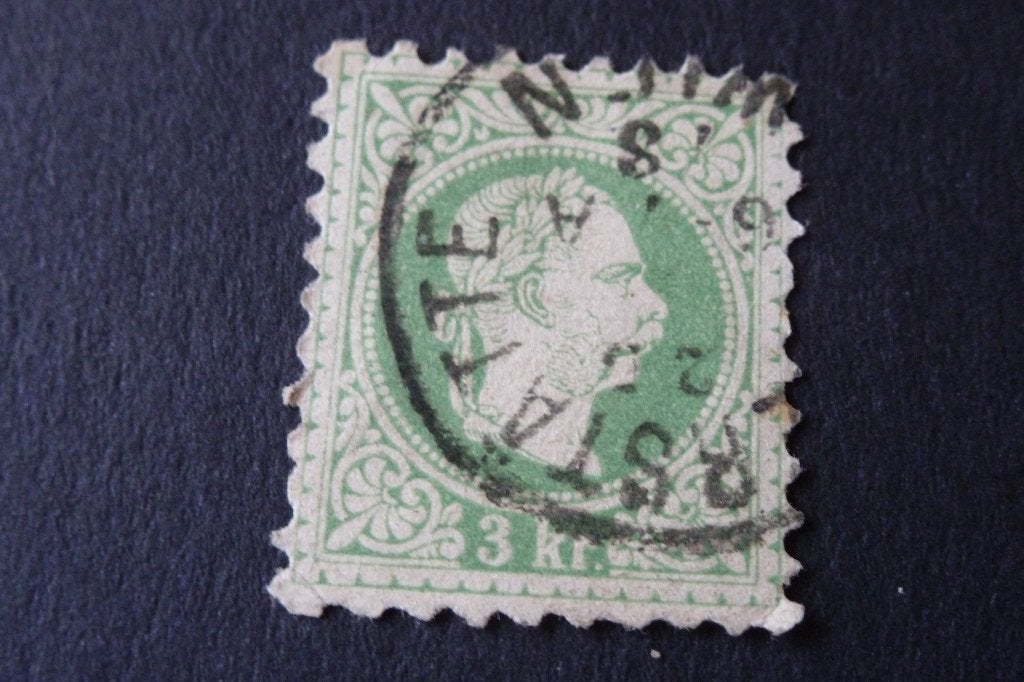 Postzegels- Oostenrijk - oude 3 kroner 1867 gestempeld, Ophalen of Verzenden, Gestempeld