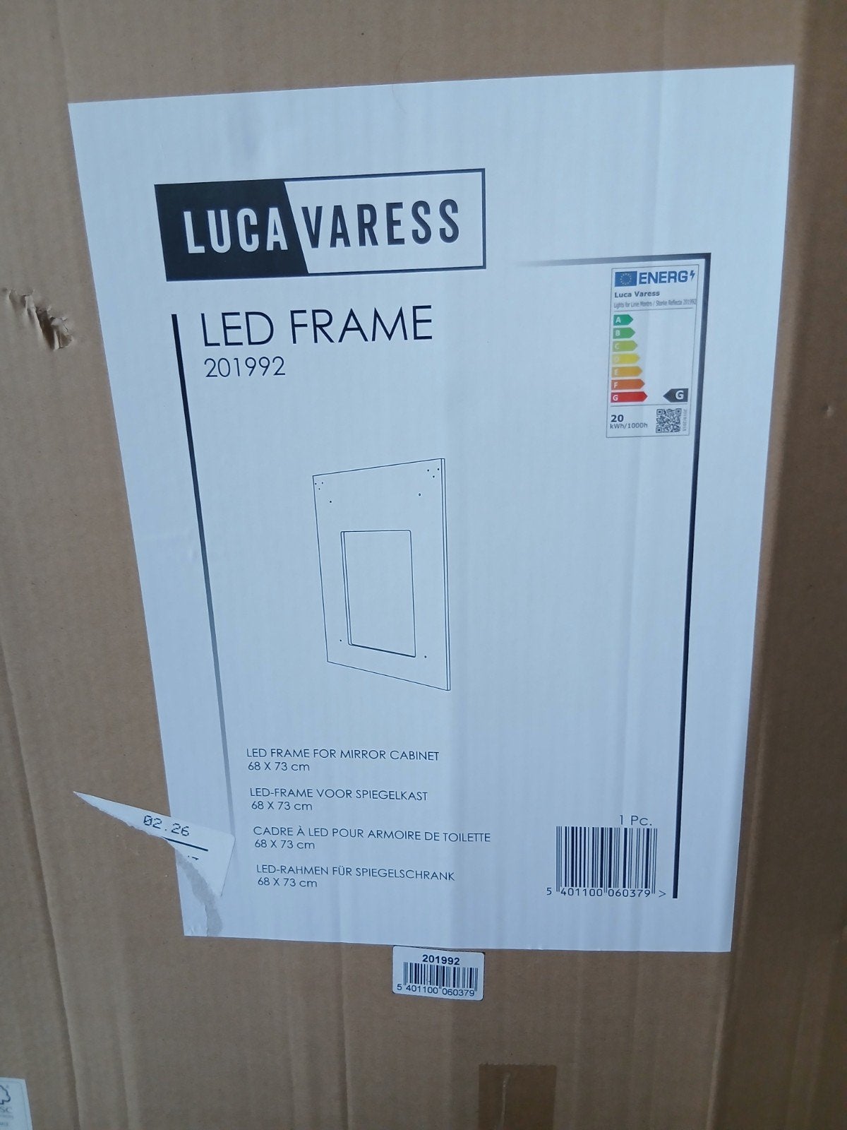 Luca Varess LED Frame voor spiegelkast 68x73 cm, Overige typen, Nieuw, Minder dan 25 cm, 50 tot 100 cm