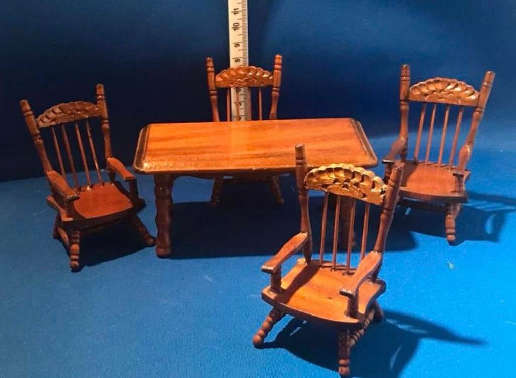 Miniatuur Eetkamer Set - poppenhuis, Ophalen of Verzenden, Zo goed als nieuw, Poppenhuis