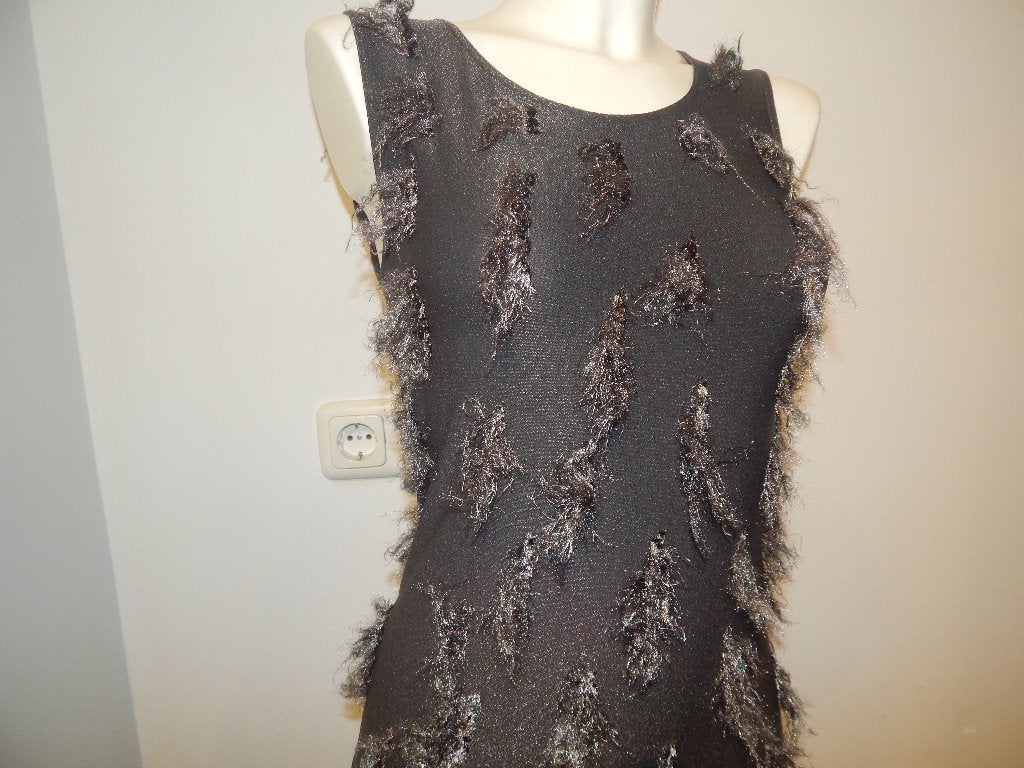 Wolford vintage stretch top flosjes stof lichte glans L, Bruin, Verzenden, Maat 42/44 (L), Zo goed als nieuw