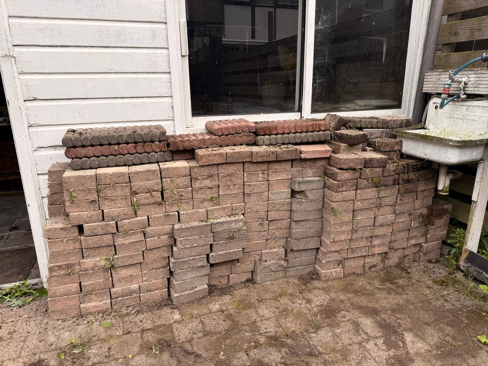 Tegels voor tuin of terras - Ophalen op adres, Tuin en Terras, Ophalen, Gebruikt, 10 m² of meer, Beton
