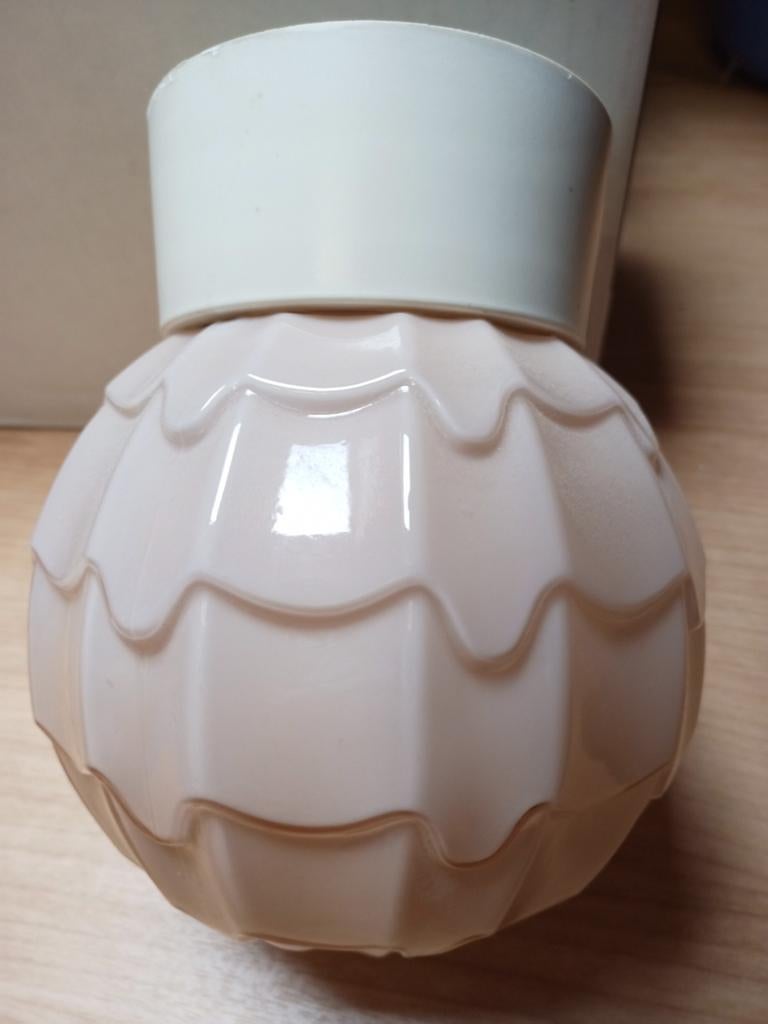 Jaren 30 ROZE Thabur waterval of spinnenweb plafondlamp, Huis en Inrichting, Ophalen of Verzenden, Zo goed als nieuw, Glas, Art Deco, BAUHAUS