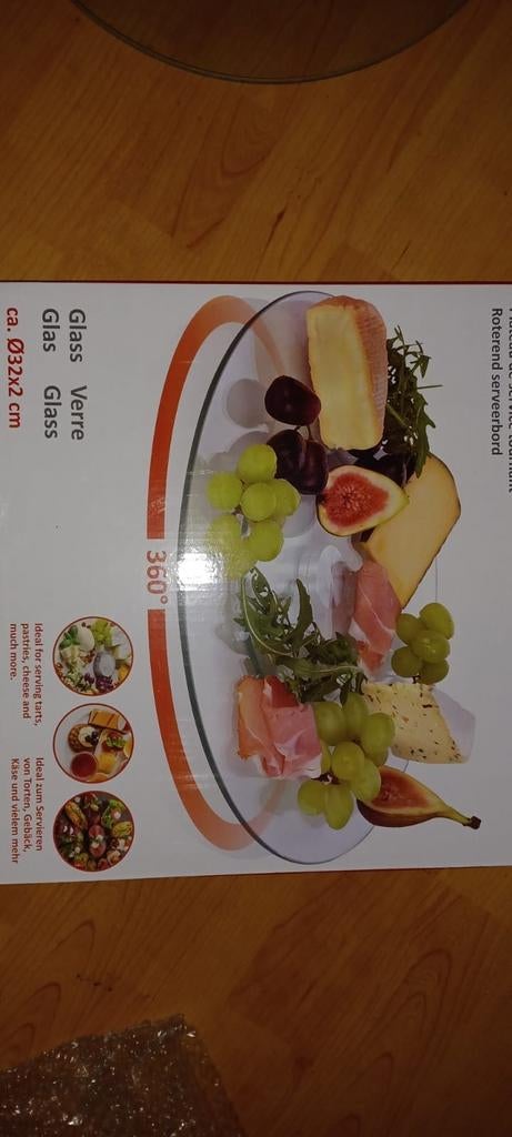 draaiplateau van glas, Ophalen of Verzenden, Nieuw, Glas, Pot, Bus of Blik