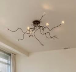 Unieke Design Lamp: Organische Koperen Octopus Sculptuur, Ophalen, Gebruikt, Overige materialen, Minder dan 50 cm