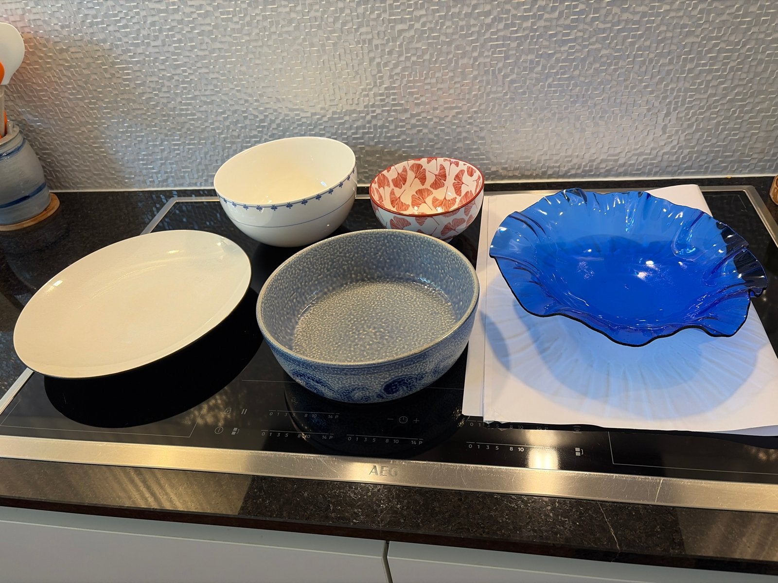 Diverse schalen en kommen, verschillende materialen, Ophalen, Gebruikt, Schaal, Glas