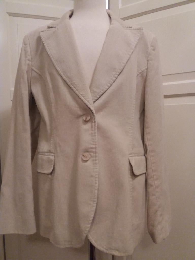 Colbert Jas Crème Wit 38 C&A Rib patroon Nieuw ( Jool ), Maat 38/40 (M), Overige kleuren, Verzenden, Nieuw
