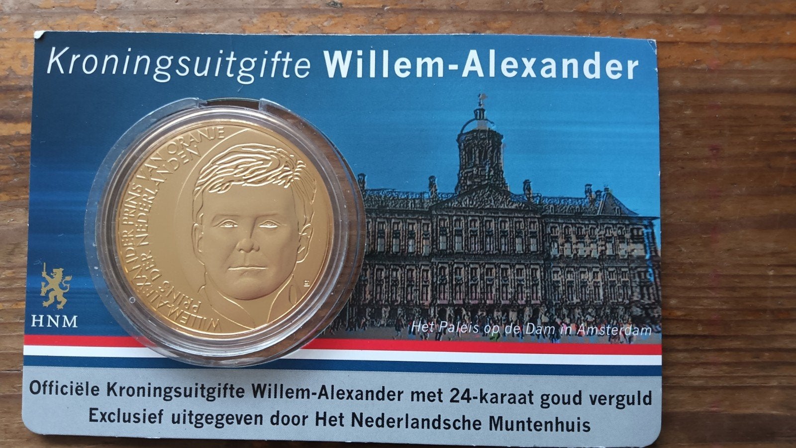 Kroningsuitgifte Willem-Alexander 24-karaatgoud verguld 2010, Postzegels en Munten, Penningen en Medailles, Ophalen of Verzenden
