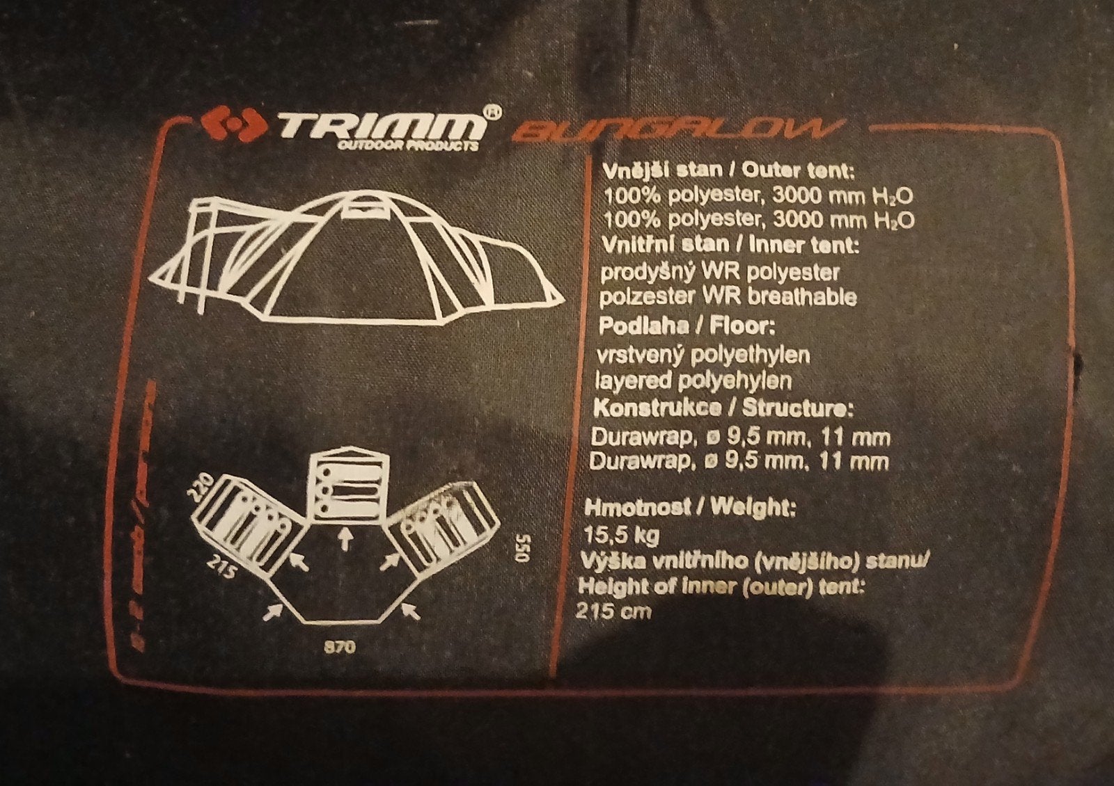 Trimm Bungalow tent - Ruime familietent, Ophalen