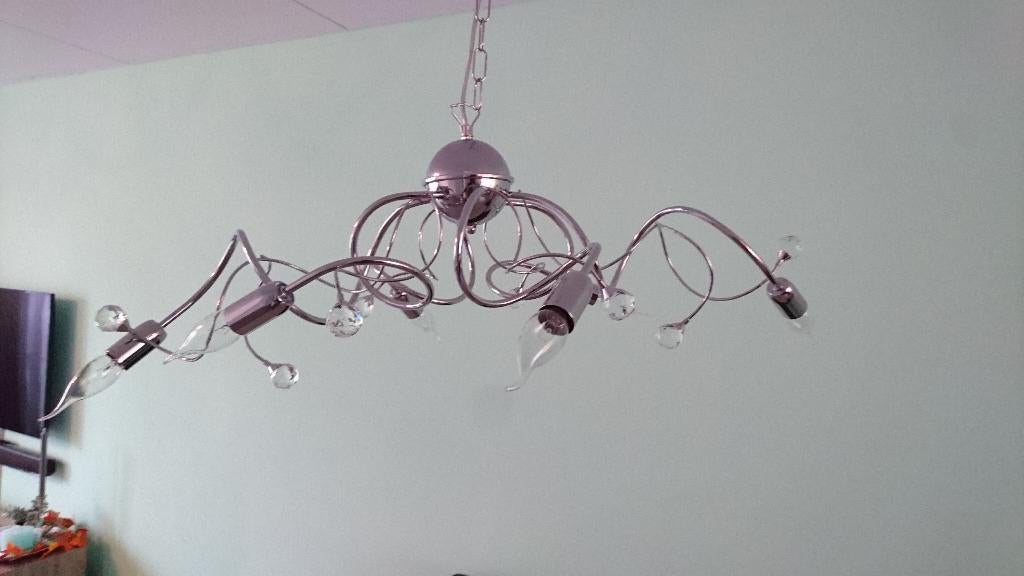 sign hanglamp Lindby, Huis en Inrichting, Lampen | Hanglampen, Gebruikt, Minder dan 50 cm, Glas, Metaal, Ophalen of Verzenden