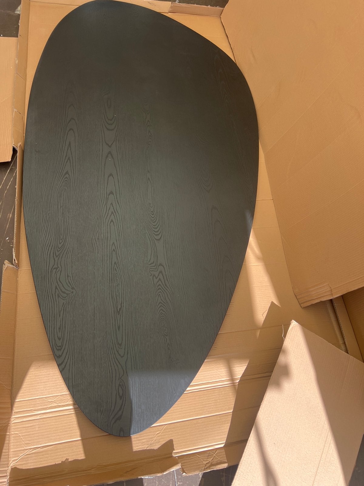 Nieuw tafelblad 220x105 cm - Exclusief poten, 100 tot 150 cm, Ophalen of Verzenden, Vijf personen of meer, Ovaal