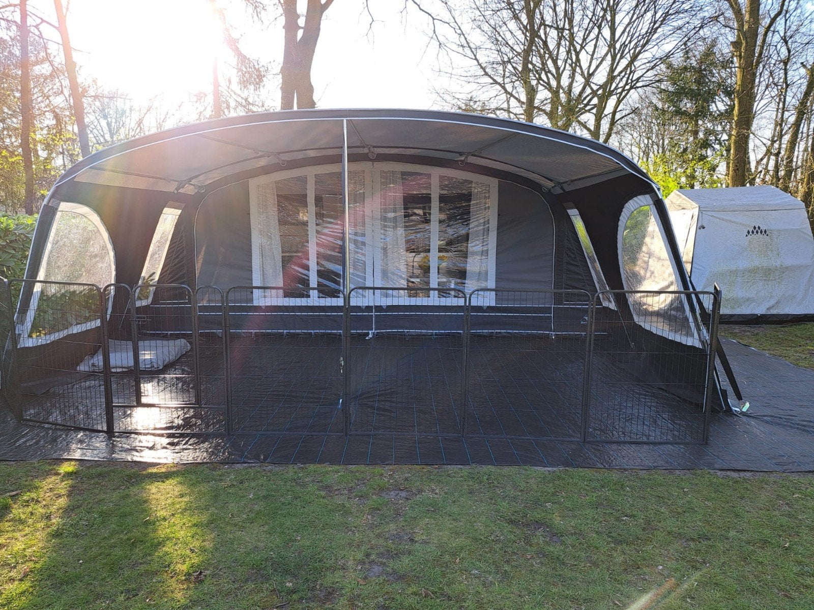 Dorema Onyx 270 voortent + luifel + kuipzeil maat 10, Caravans en Kamperen, Ophalen, Gebruikt, Ten Cate All Season 240g/m2, Dorema