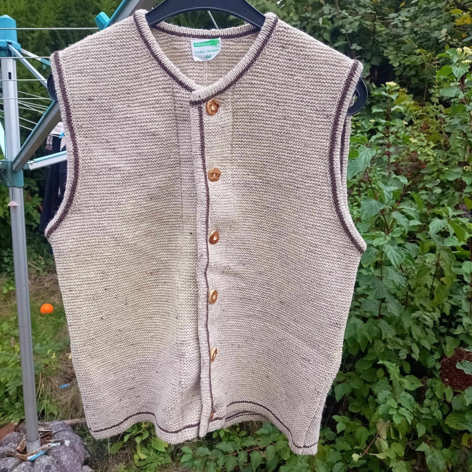 Krininger XS 44 Tiroler trachten vest gilet gebreid, Ophalen of Verzenden, Zo goed als nieuw, Maat 46 (S) of kleiner, Overige thema's
