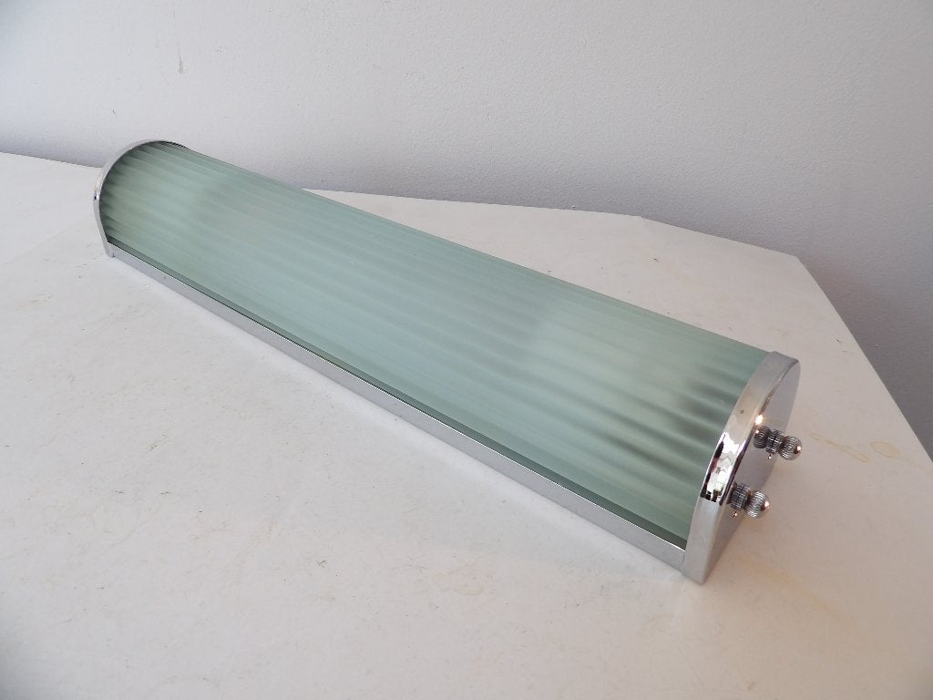 Art Deco Style Wand/Badkamer Lamp, Chroom, Jaren '80, Ophalen of Verzenden