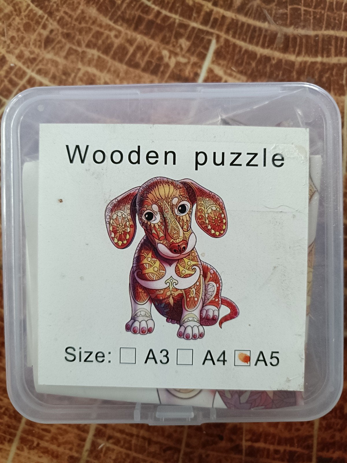Teckel puzzeltje, Ophalen of Verzenden, Minder dan 500 stukjes, Zo goed als nieuw, Legpuzzel