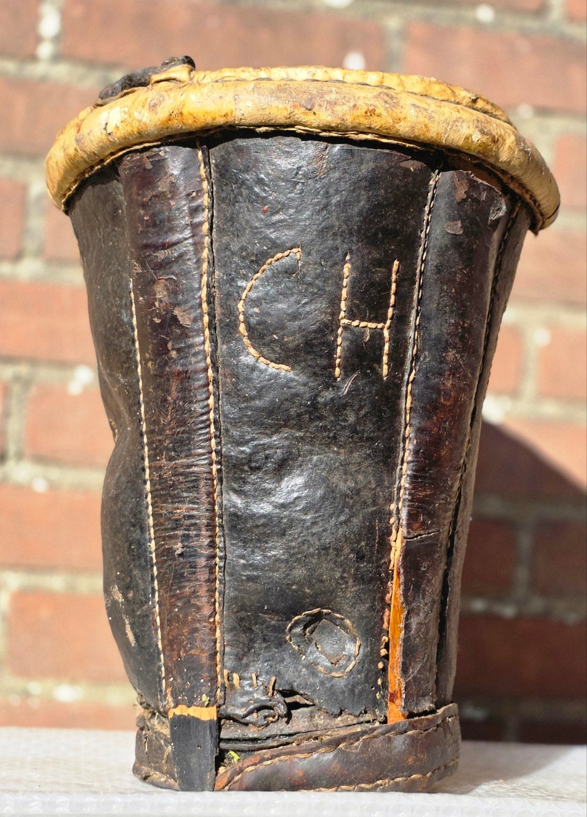 lederen blusemmer (Brandweer) 1870, Ophalen of Verzenden, Landmacht, Nederland, Embleem of Badge