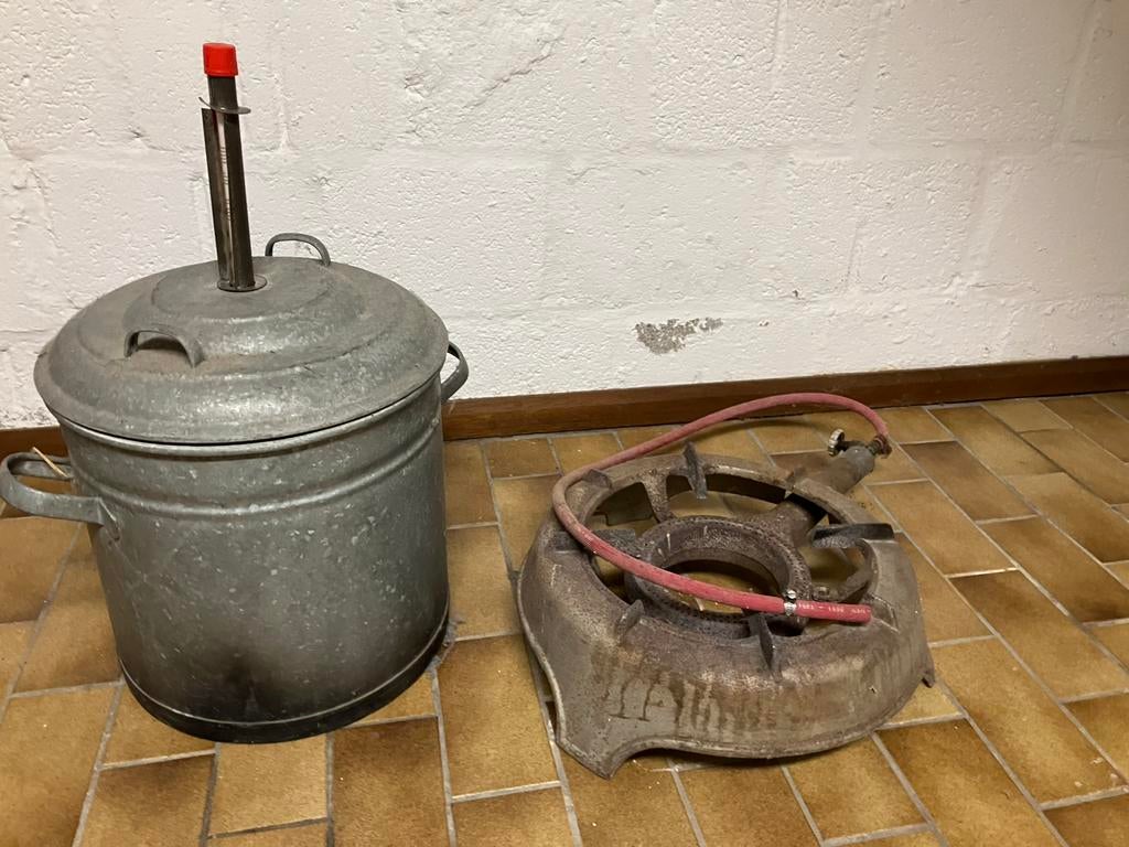 Orginele inmaakketel met gasbrander, Ophalen of Verzenden, Zo goed als nieuw