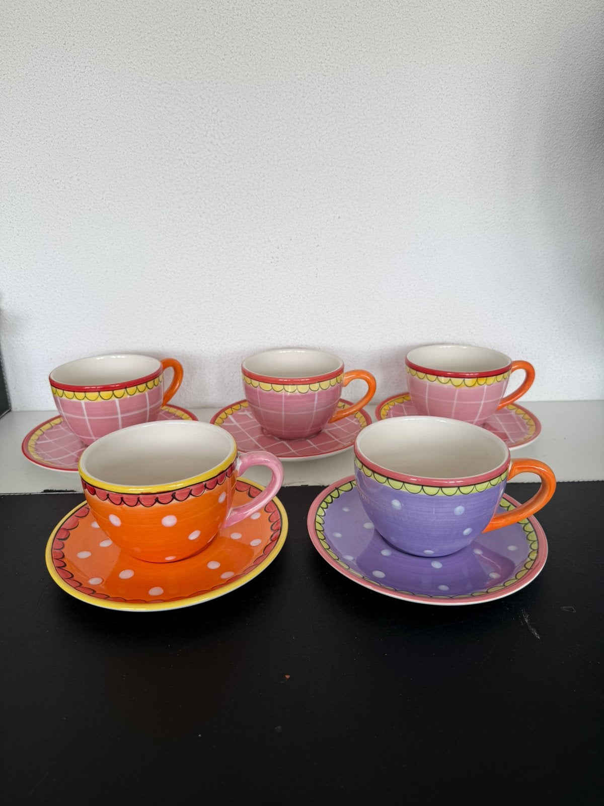 5 kop en schotels blond Amsterdam, Nieuw, Ophalen of Verzenden, Overige stijlen, Kop(pen) en/of Schotel(s)