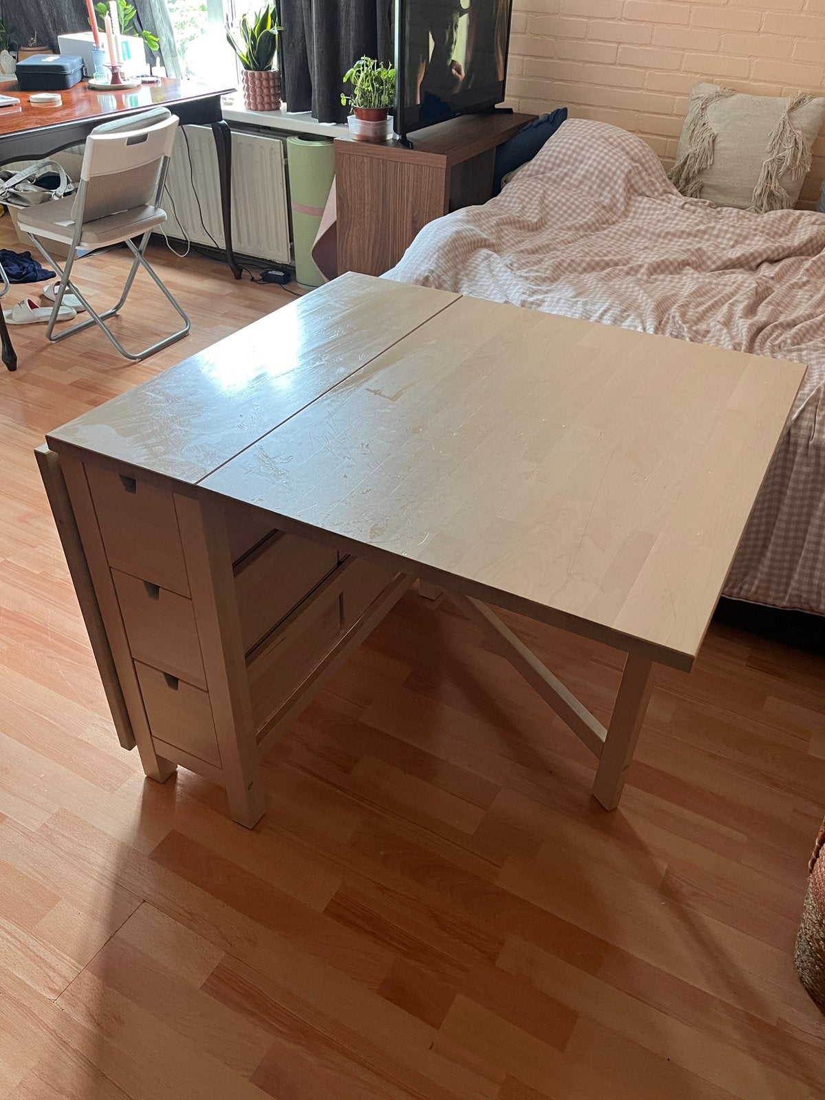 Ikea Norden klaptafel berken, Huis en Inrichting, Gebruikt, 50 tot 100 cm, 100 tot 150 cm, Ophalen of Verzenden