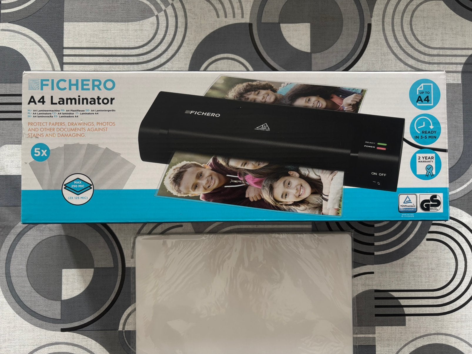 Fichero A4 Laminator met 100 lamineervellen, Ophalen, Zo goed als nieuw