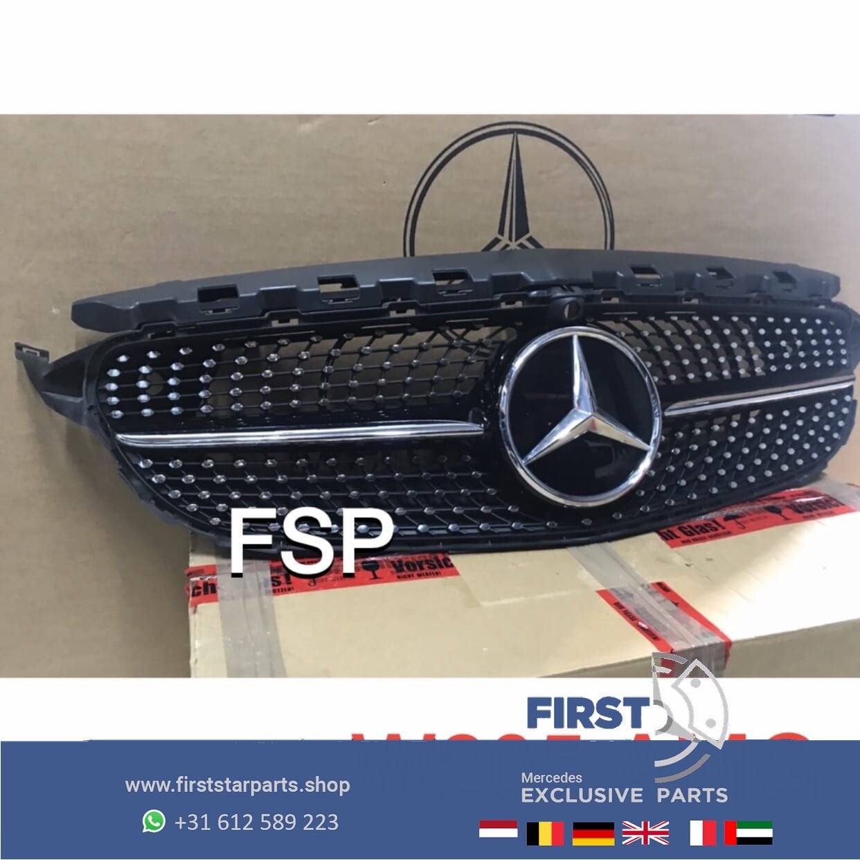 W205 FACELIFT DIAMOND GRILLE ORIGINEEL Mercedes C Klasse 201, Gebruikt, -, Ophalen of Verzenden, -