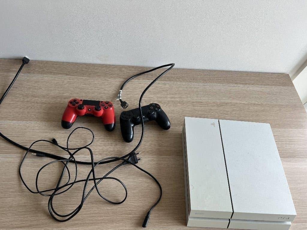 Witte PS4 500GB + 2 controllers + 7 games | compleet, Spelcomputers en Games, Ophalen, Met 2 controllers, Original, Met games