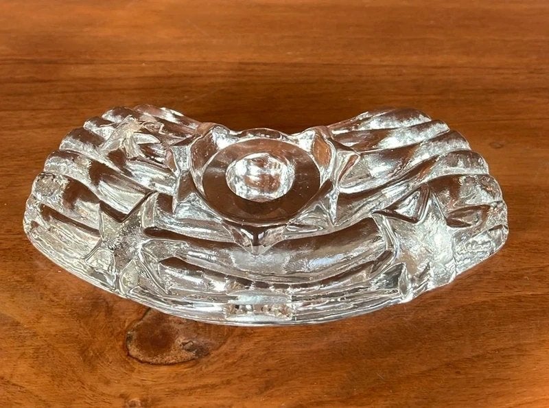 Kristallen boomstam kandelaar, Ophalen of Verzenden, Zo goed als nieuw, Glas, Kandelaar