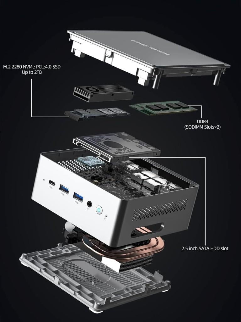 MINISFORUM NAB6 Mini-pc, Intel Core i7-12650H, 32GB / 512GB, Minisforum, 32 GB, Zo goed als nieuw, SSD