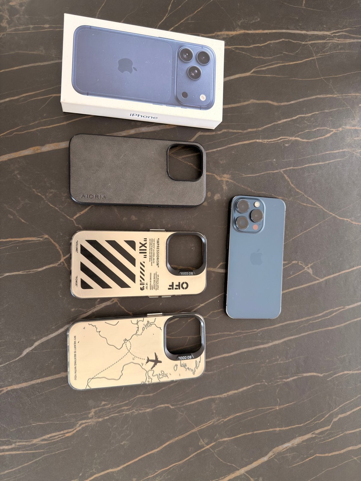 iPhone 15 Pro 128GB met 86% batterij, 3 hoesjes en toebehore, 128 GB, 86 %, Blauw, Ophalen of Verzenden