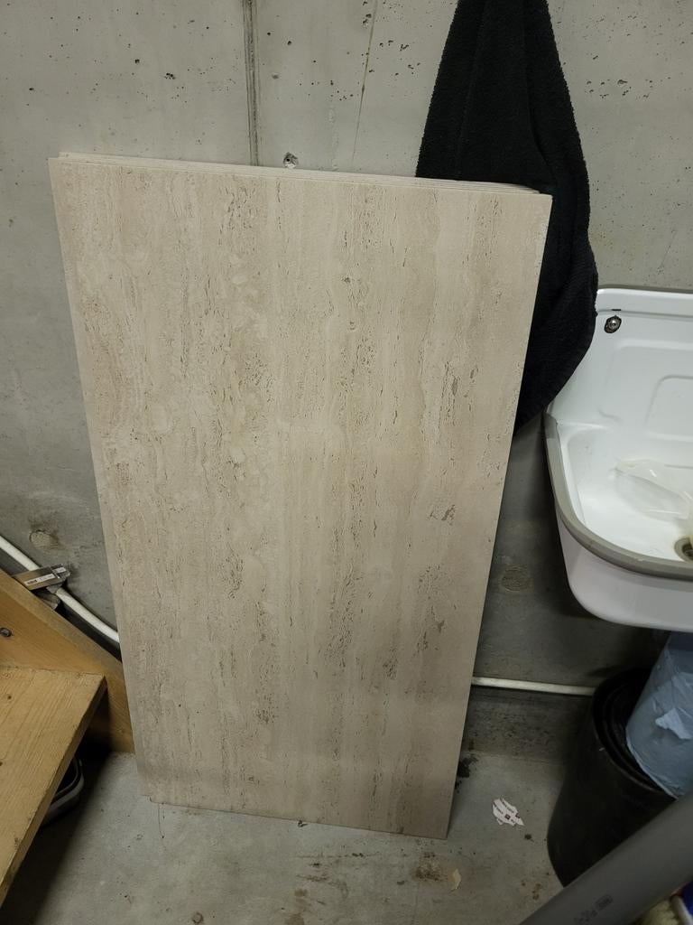 Travertin Look Tegels 60x120cm - 8 Stuks, 60 cm of meer, Nieuw, Vloertegels, 60 cm of meer