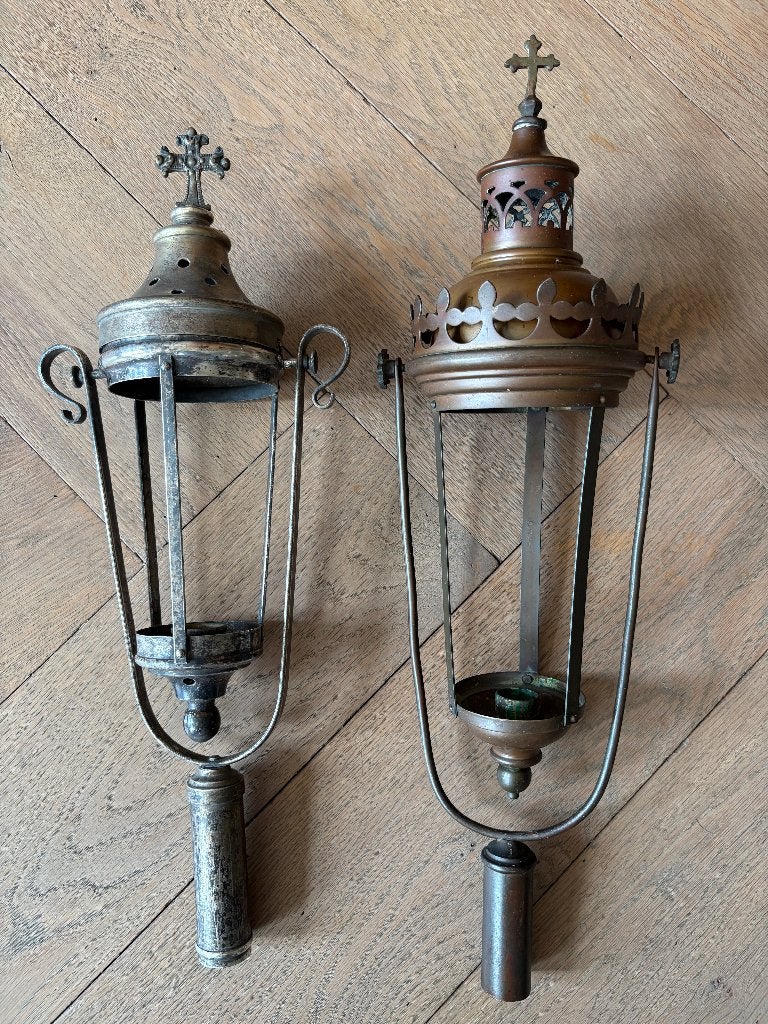 2 oude processie lantaarns, Antiek en Kunst, Ophalen of Verzenden