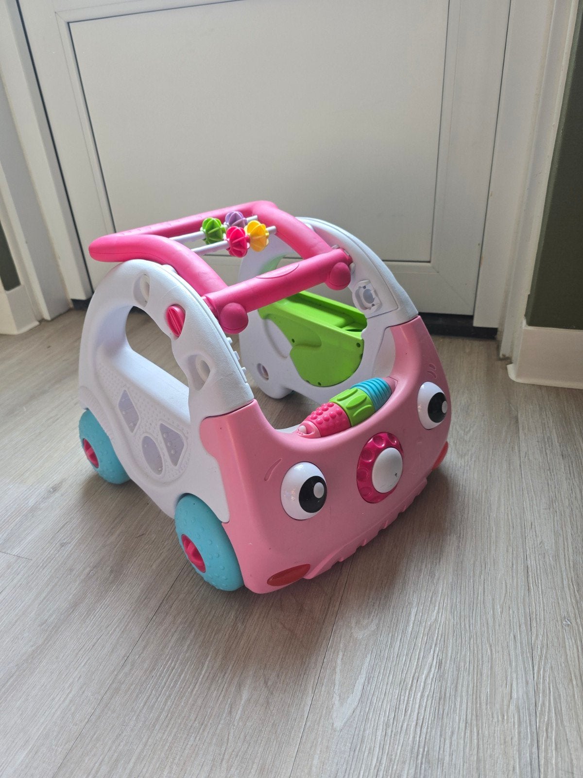 Loopwagen/Speelwagen voor baby's - Roze/Groen, Ophalen, Gebruikt, Auto, Met wieltjes